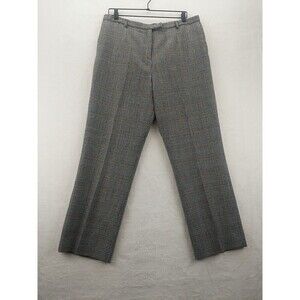 Pendleton 100% Virgin Wool Womens Pants Sz 16 Black/White/Tan Plaid Made In USA